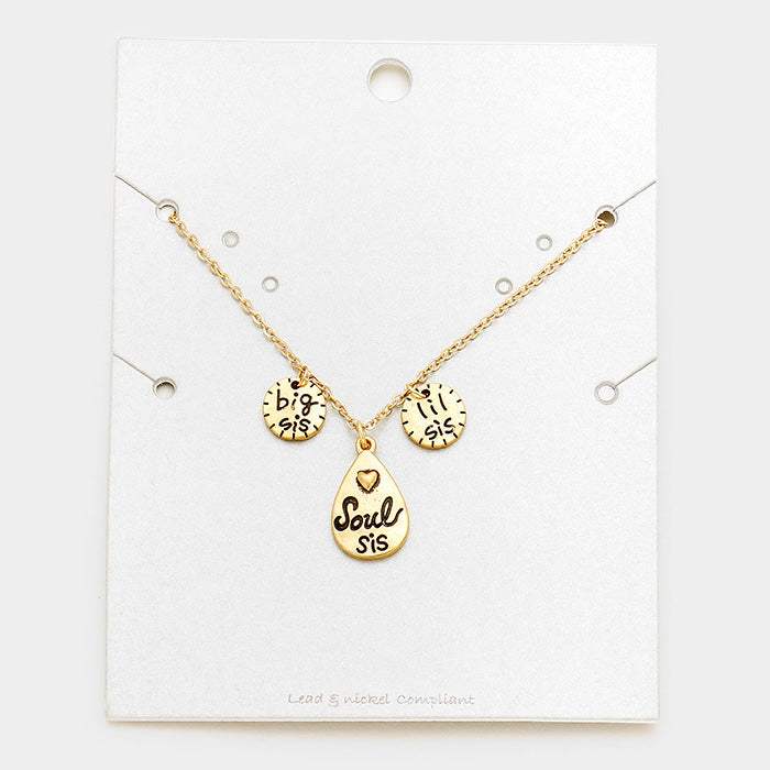 "Big Sister Little Sister" Soul Sisters Teardrop Necklace - Madeline Love - Flyclothing LLC
