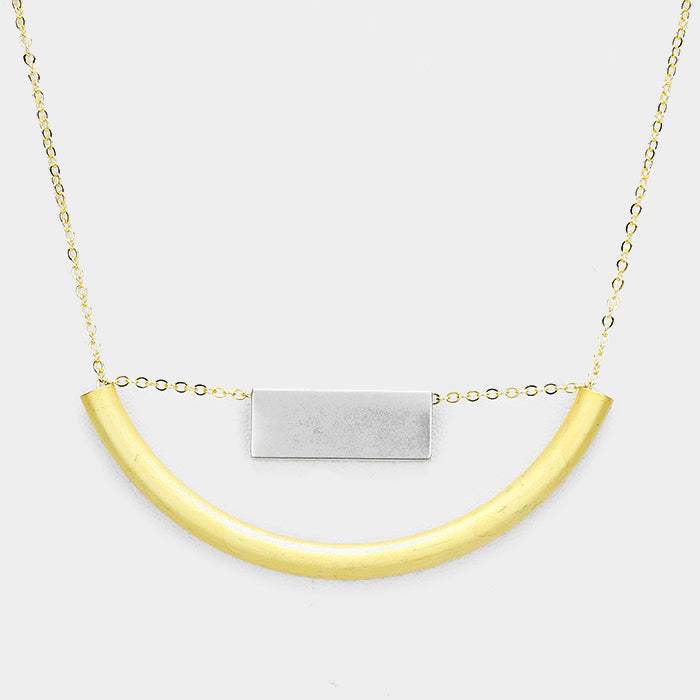 Geometric Metal Pendant Necklace - Madeline Love - Flyclothing LLC
