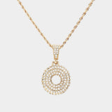 -O- Rhinestone Initial Monogram Pendant Brass Chain Necklace - Madeline Love - Flyclothing LLC