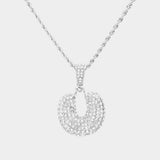 -U- Rhinestone Initial Monogram Pendant Brass Chain Necklace - Madeline Love - Flyclothing LLC