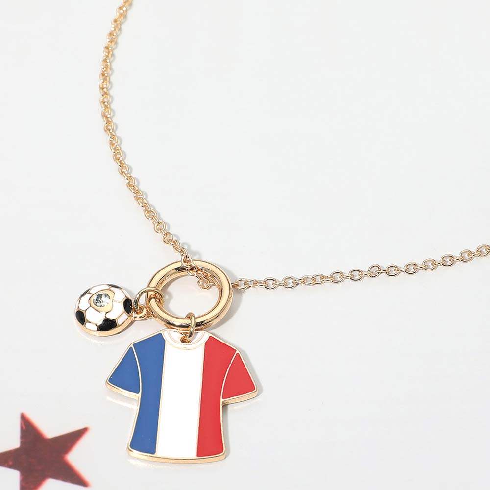 France Soccer Ball Jersey Charm Toggle Pendant Necklace - Madeline Love - Flyclothing LLC