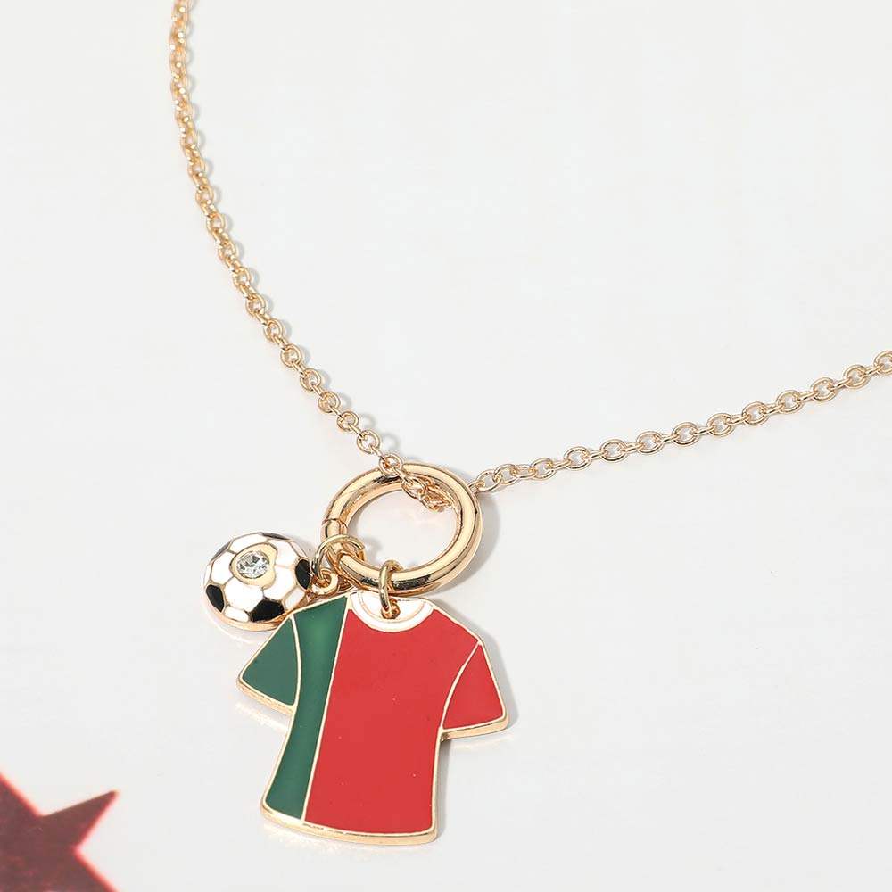 Portugal Soccer Ball Jersey Charm Toggle Pendant Necklace - Madeline Love - Flyclothing LLC