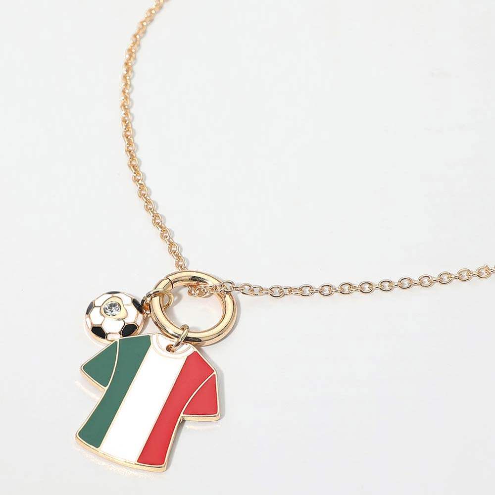 Italy Soccer Ball Jersey Charm Toggle Pendant Necklace - Madeline Love - Flyclothing LLC