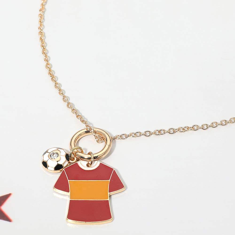 Spain Soccer Ball Jersey Charm Toggle Pendant Necklace - Madeline Love - Flyclothing LLC
