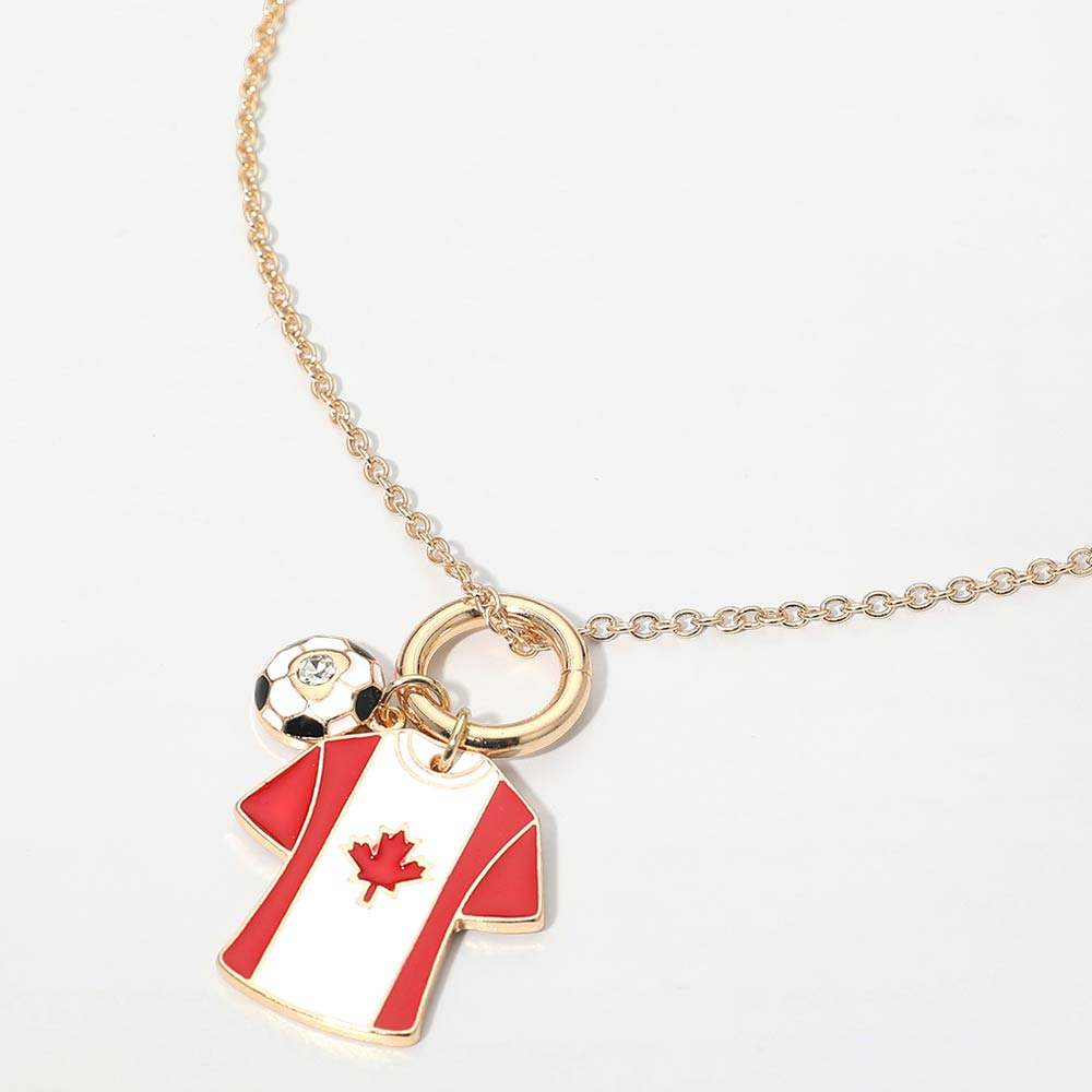 Canada Soccer Ball Jersey Charm Toggle Pendant Necklace - Madeline Love - Flyclothing LLC