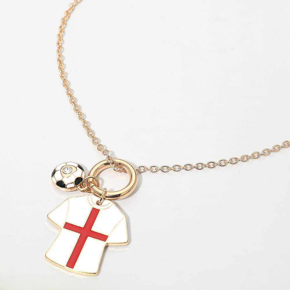 England Soccer Ball Jersey Charm Toggle Pendant Necklace - Madeline Love - Flyclothing LLC