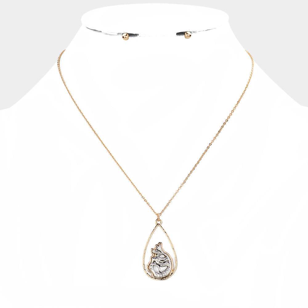 Antique Metal Mermaid Pendant Necklace - Madeline Love - Flyclothing LLC