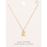 -E- Gold Dipped Initial Monogram Metal Pendant Necklace - Madeline Love - Flyclothing LLC