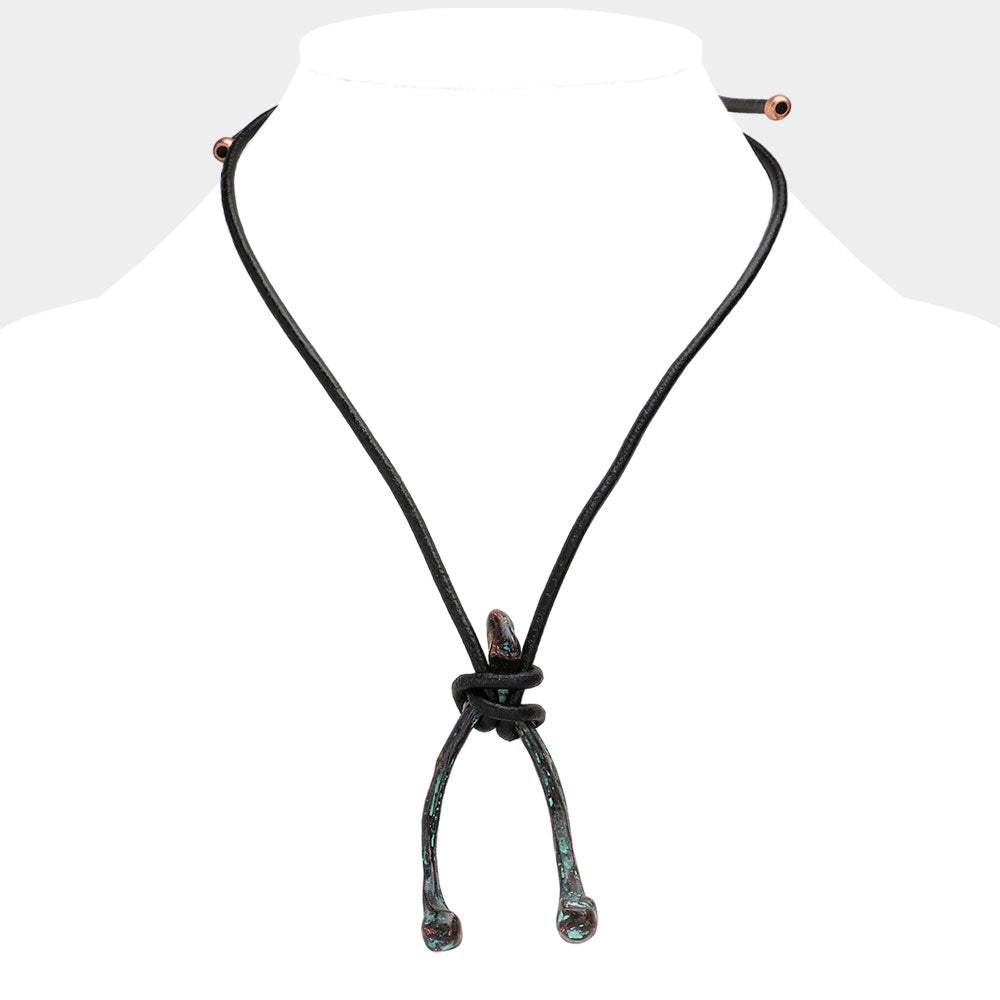 Unisex Wishbone Metal Pendant Necklace - Madeline Love - Flyclothing LLC