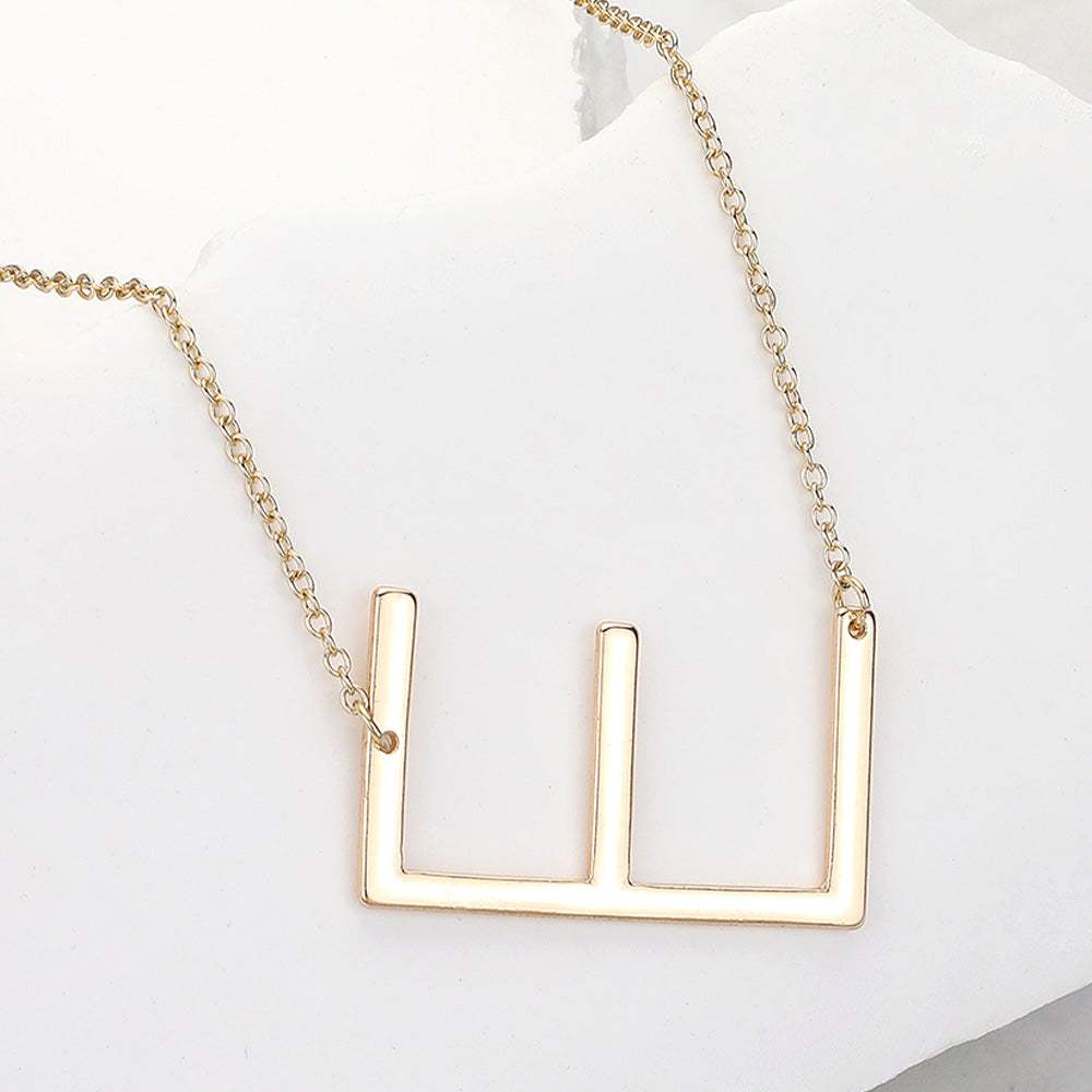 -E- Metal Initial Monogram Pendant Necklace - Madeline Love - Flyclothing LLC