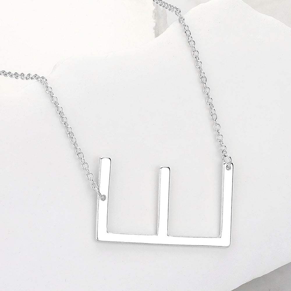 -E- Metal Initial Monogram Pendant Necklace - Madeline Love - Flyclothing LLC
