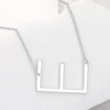 -E- Metal Initial Monogram Pendant Necklace - Madeline Love - Flyclothing LLC