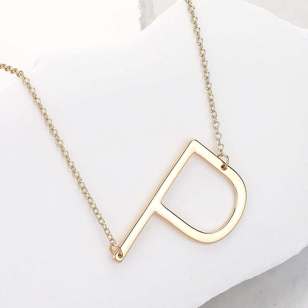 -P- Metal Initial Monogram Pendant Necklace - Madeline Love - Flyclothing LLC