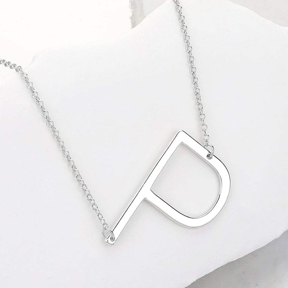 -P- Metal Initial Monogram Pendant Necklace - Madeline Love - Flyclothing LLC
