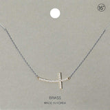 Stone Paved Cross Pendant Necklace - Madeline Love - Flyclothing LLC