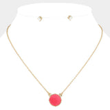 Druzy Stone Pendant Necklace - Madeline Love - Flyclothing LLC