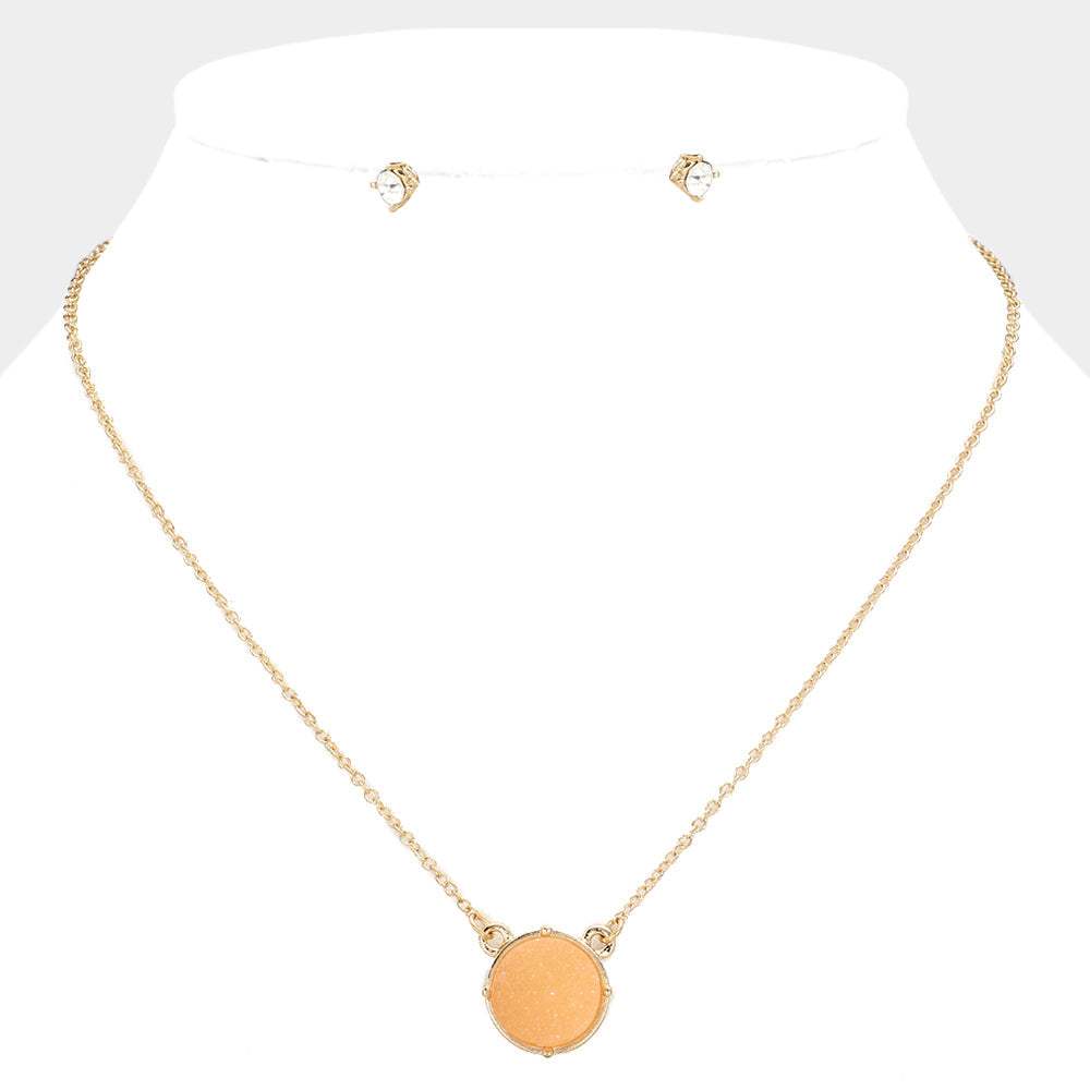 Druzy Stone Pendant Necklace - Madeline Love - Flyclothing LLC