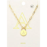 -A- Brass Metal Initial Monogram Lock Pendant Necklace - Madeline Love - Flyclothing LLC