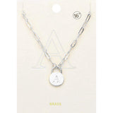 -A- Brass Metal Initial Monogram Lock Pendant Necklace - Madeline Love - Flyclothing LLC