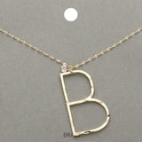 -B- Initial Monogram Brass Metal Pendant Necklace - Madeline Love - Flyclothing LLC