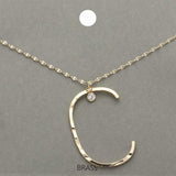 -C- Initial Monogram Brass Metal Pendant Necklace - Madeline Love - Flyclothing LLC