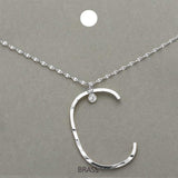 -C- Initial Monogram Brass Metal Pendant Necklace - Madeline Love - Flyclothing LLC