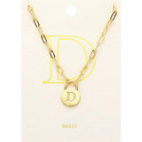 -D- Brass Metal Initial Monogram Lock Pendant Necklace - Madeline Love - Flyclothing LLC