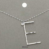 -E- Initial Monogram Brass Metal Pendant Necklace - Madeline Love - Flyclothing LLC