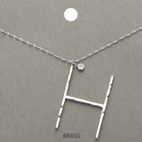 -H- Initial Monogram Brass Metal Pendant Necklace - Madeline Love - Flyclothing LLC