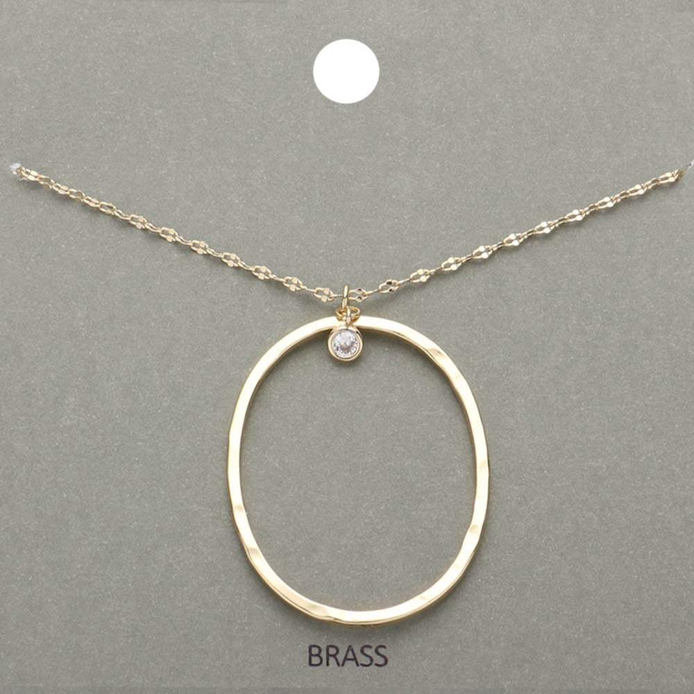 -O- Initial Monogram Brass Metal Pendant Necklace - Madeline Love - Flyclothing LLC