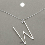 -W- Initial Monogram Brass Metal Pendant Necklace - Madeline Love - Flyclothing LLC