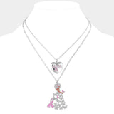 2PCS - Hope Message Heart Pink Ribbon Afrowoman Pendant Necklaces - Madeline Love - Flyclothing LLC
