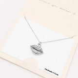 Rhinestone Embellished Lips Pendant Necklace - Madeline Love - Flyclothing LLC