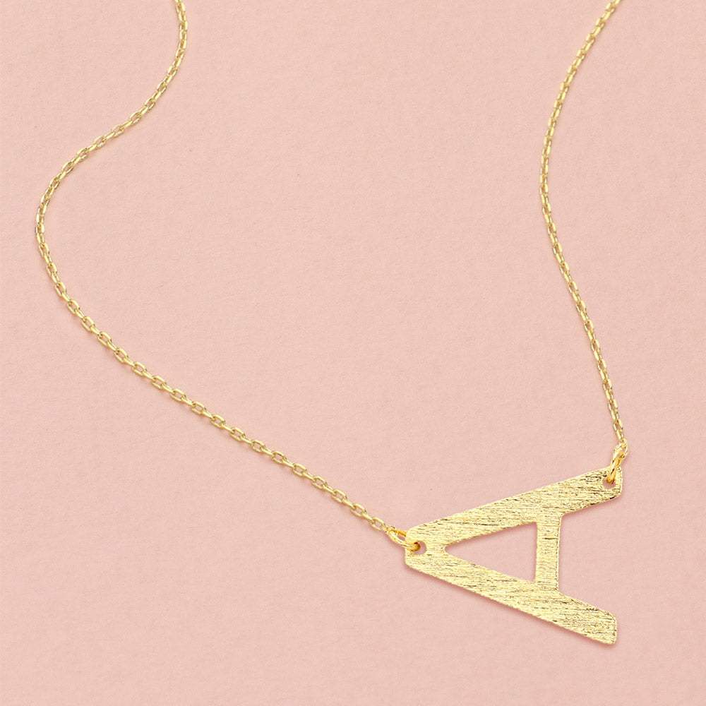 -A- Gold Dipped Initial Monogram Pendant Necklace - Madeline Love - Flyclothing LLC
