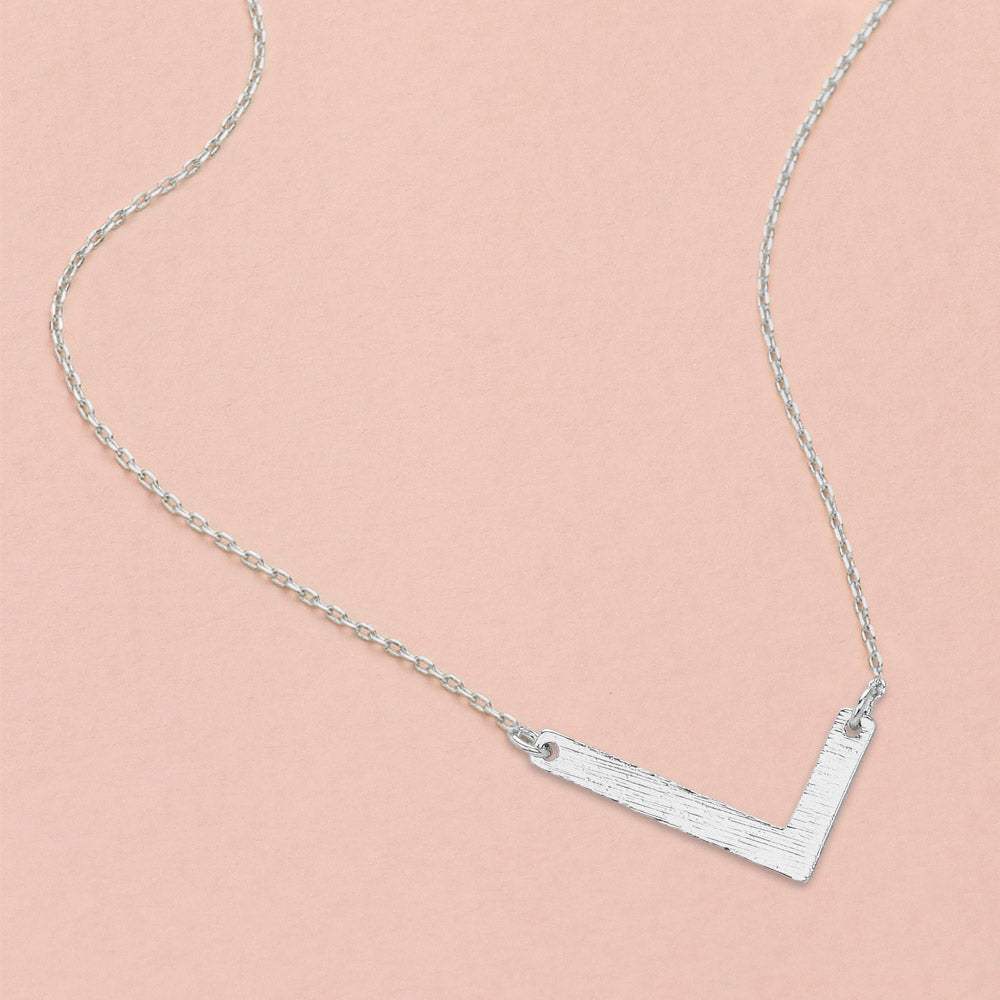 -L- White Gold Dipped Initial Monogram Pendant Necklace - Madeline Love - Flyclothing LLC