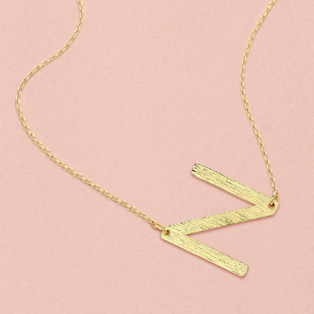 -N- Gold Dipped Initial Monogram Pendant Necklace - Madeline Love - Flyclothing LLC