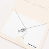 Rhinestone Embellished Ichthys Pendant Necklace - Madeline Love - Flyclothing LLC