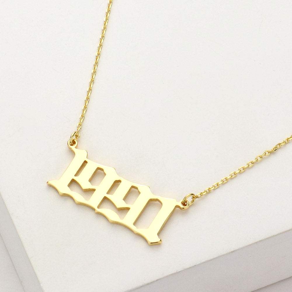 Gold Dipped 1991 Birth Year Plate Pendant Necklace - Madeline Love - Flyclothing LLC