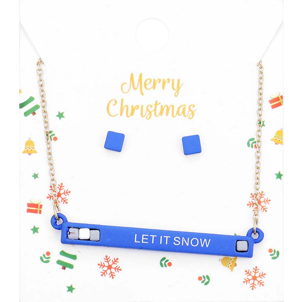 Let it Snow Cube Resin Pendant Necklace - Madeline Love - Flyclothing LLC