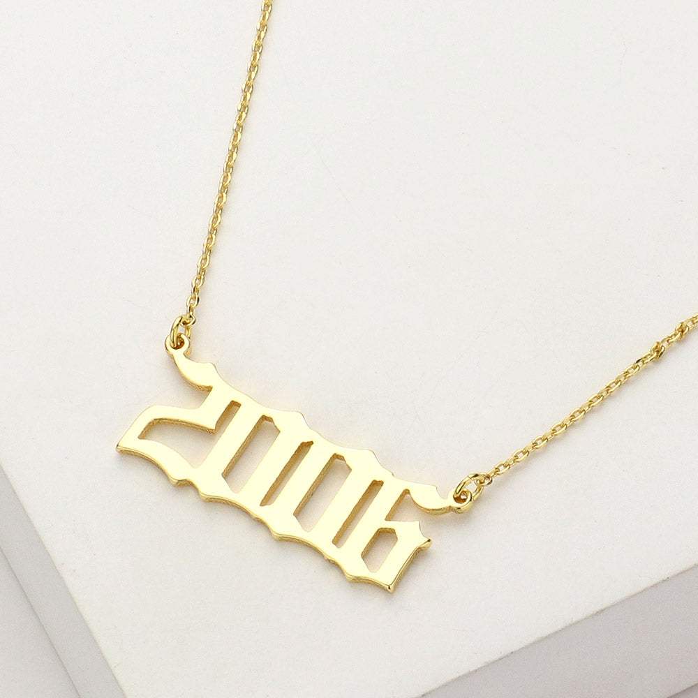Gold Dipped 2006 Birth Year Plate Pendant Necklace - Madeline Love - Flyclothing LLC