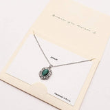 CZ Embellished Oval Pendant Necklace - Madeline Love - Flyclothing LLC