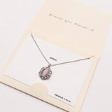 CZ Embellished Oval Pendant Necklace - Madeline Love - Flyclothing LLC
