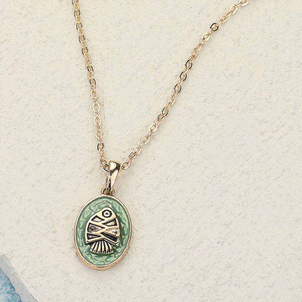Fish Colored Metal Pendant Necklace - Madeline Love - Flyclothing LLC