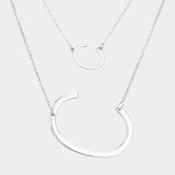 -C- Initial Monogram 2Row Strand Double Detachable Chain Necklace - Madeline Love - Flyclothing LLC