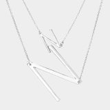 -N- Initial Monogram 2Row Strand Double Detachable Chain Necklace - Madeline Love - Flyclothing LLC