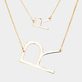 -R- Initial Monogram 2Row Strand Double Detachable Chain Necklace - Madeline Love - Flyclothing LLC