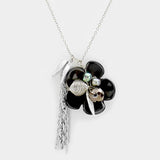 Glass bead detail flower & tassel charm necklace - Madeline Love - Flyclothing LLC