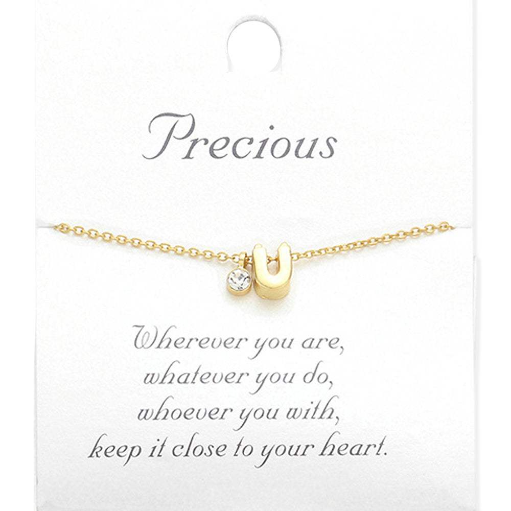 -U- Monogram Initial Pendant Necklace - Madeline Love - Flyclothing LLC