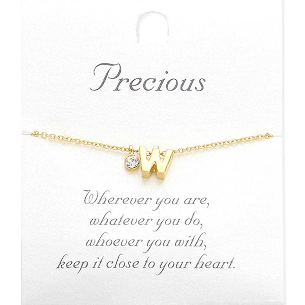 -W- Monogram Monogram Initial Pendant Necklace - Madeline Love - Flyclothing LLC