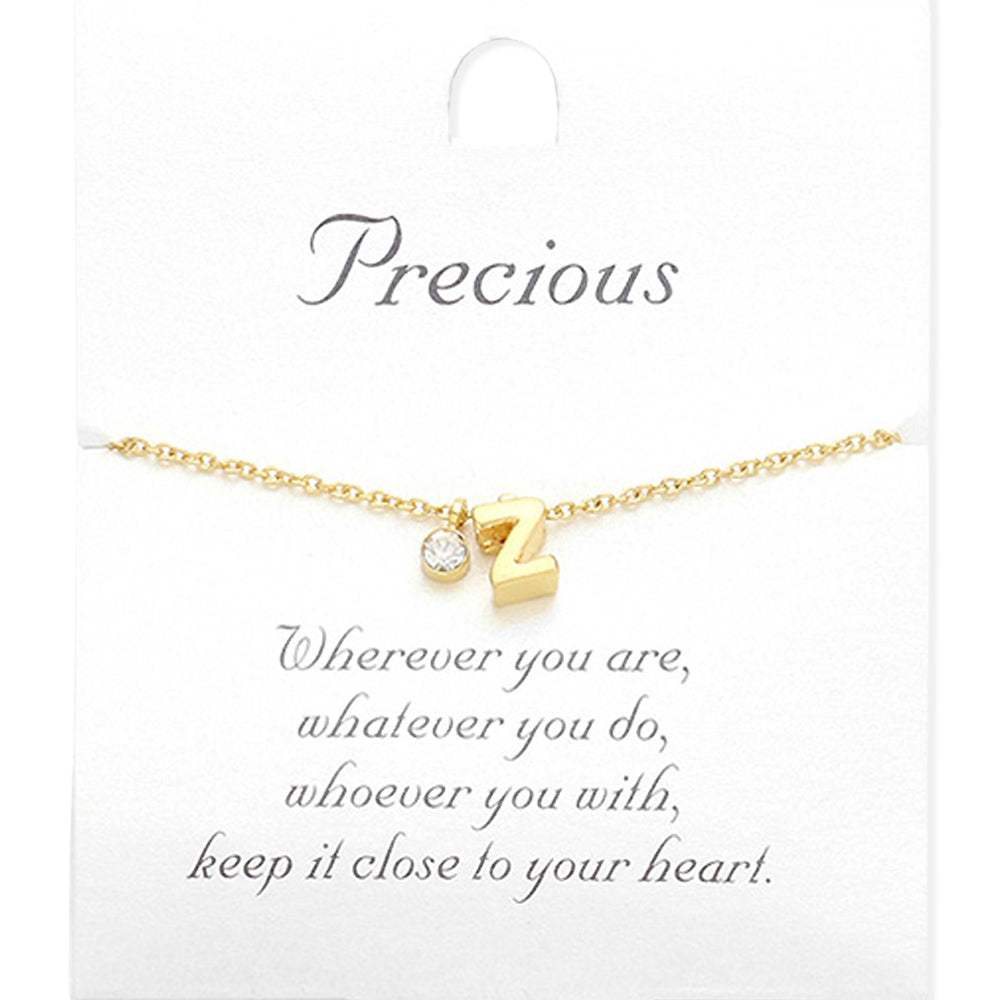 -Z- Monogram Monogram Initial Pendant Necklace - Madeline Love - Flyclothing LLC